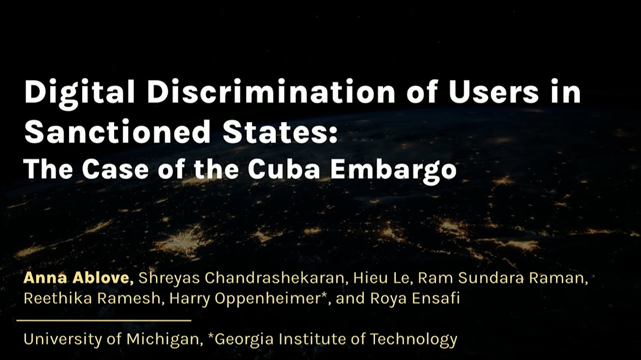 Digital Discrimination of Users in Sanctioned States: The Case of the Cuba Embargo